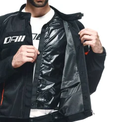 Dainese AIR FRAME 3 TEX JACKET BLACK/BLACK/RED-FLUO