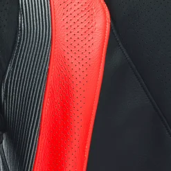 Dainese AUDAX D-ZIP 1PC PERF. LEATHER SUIT BLACK/RED-FLUO/ANTHRACITE