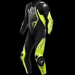 Dainese AUDAX D-ZIP 1PC PERF. LEATHER SUIT BLACK/YELLOW-FLUO/WHITE Outlet