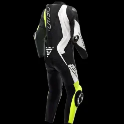 Dainese AUDAX D-ZIP 1PC PERF. LEATHER SUIT BLACK/YELLOW-FLUO/WHITE Outlet