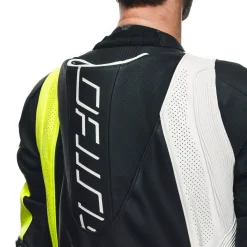 Dainese AUDAX D-ZIP 1PC PERF. LEATHER SUIT BLACK/YELLOW-FLUO/WHITE Outlet