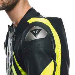 Dainese AUDAX D-ZIP 1PC PERF. LEATHER SUIT BLACK/YELLOW-FLUO/WHITE Outlet