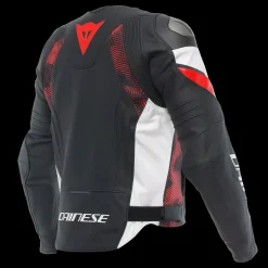 Dainese AVRO 5 LEATHER JACKET BLACK/RED-LAVA/WHITE Outlet