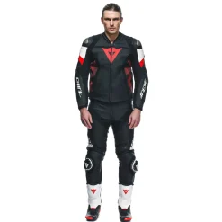 Dainese AVRO 5 LEATHER JACKET BLACK/RED-LAVA/WHITE Outlet
