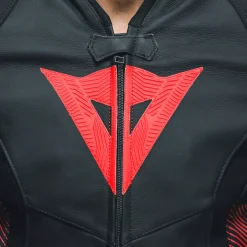 Dainese AVRO 5 LEATHER JACKET BLACK/RED-LAVA/WHITE Outlet