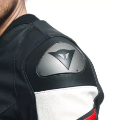 Dainese AVRO 5 LEATHER JACKET BLACK/RED-LAVA/WHITE Outlet
