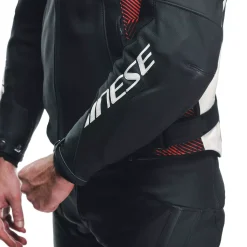 Dainese AVRO 5 LEATHER JACKET BLACK/RED-LAVA/WHITE Outlet