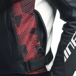 Dainese AVRO 5 LEATHER JACKET BLACK/RED-LAVA/WHITE Outlet