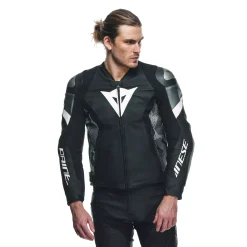 Dainese AVRO 5 LEATHER JACKET BLACK/WHITE/ANTHRACITE Outlet