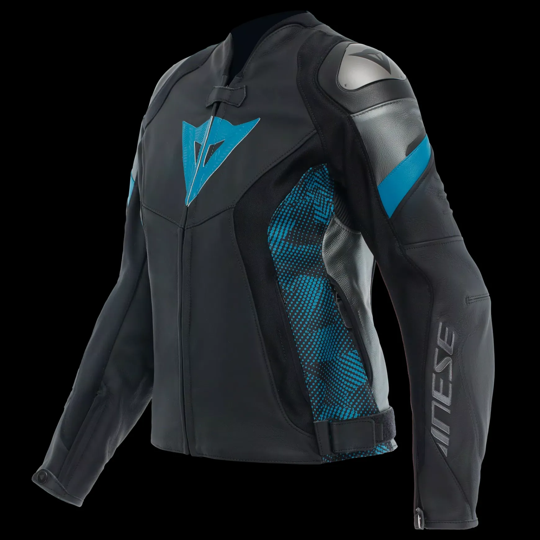 Dainese AVRO 5 LEATHER JACKET WMN BLACK/TEAL/ANTHRACITE Hot
