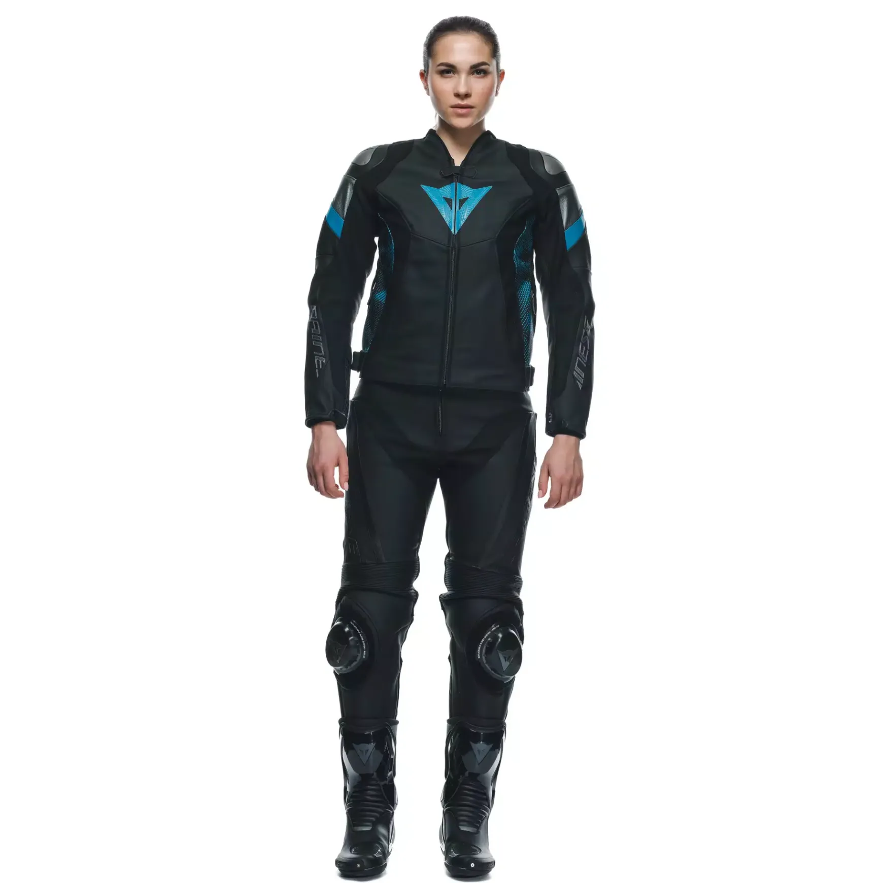 Dainese AVRO 5 LEATHER JACKET WMN BLACK/TEAL/ANTHRACITE Hot