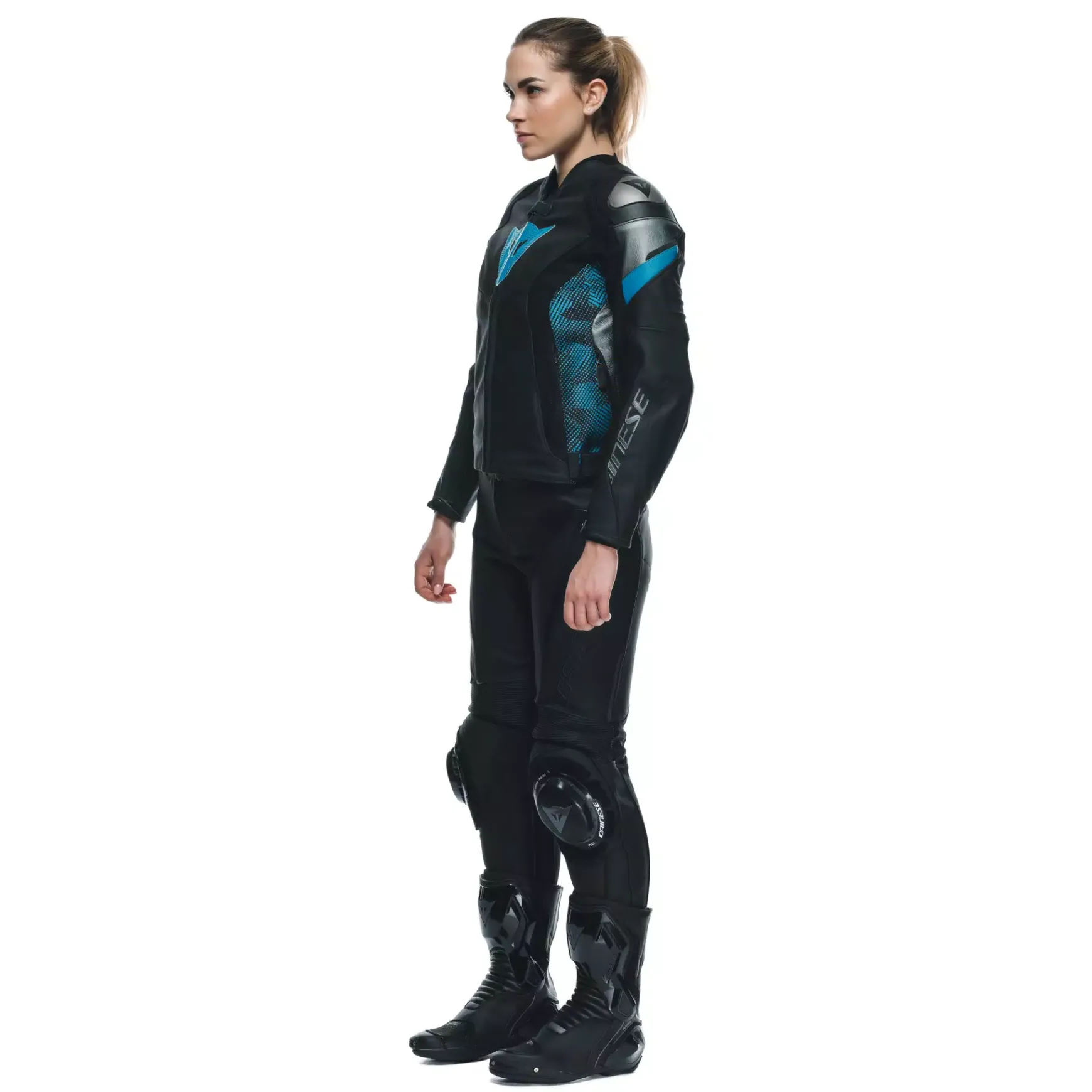 Dainese AVRO 5 LEATHER JACKET WMN BLACK/TEAL/ANTHRACITE Hot