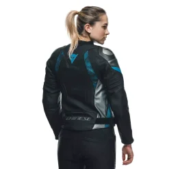 Dainese AVRO 5 LEATHER JACKET WMN BLACK/TEAL/ANTHRACITE Hot