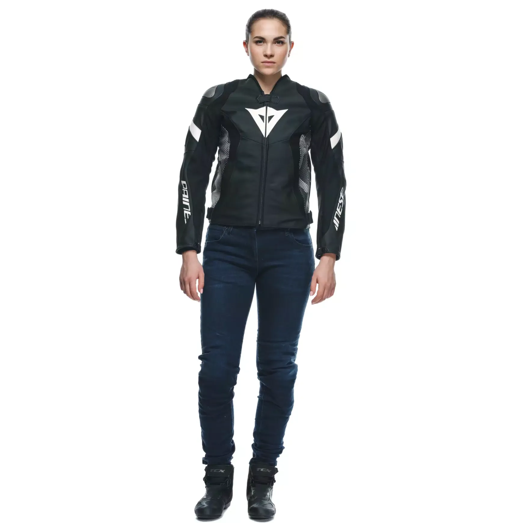 Dainese AVRO 5 LEATHER JACKET WMN BLACK/BLACK/WHITE Best
