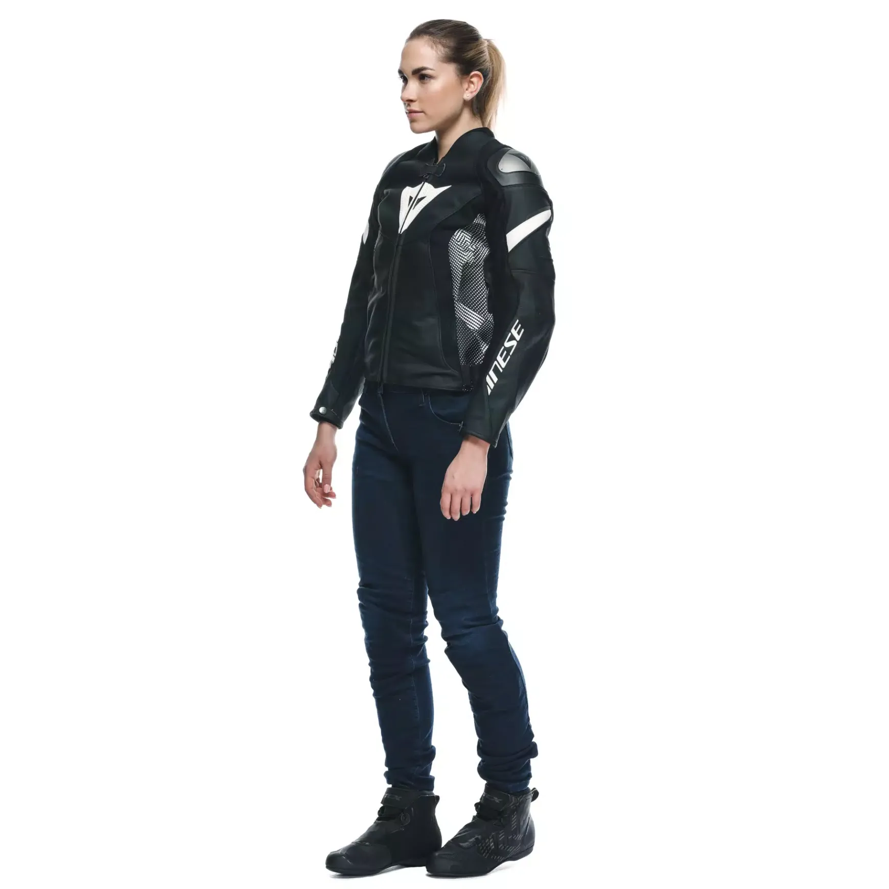 Dainese AVRO 5 LEATHER JACKET WMN BLACK/BLACK/WHITE Best