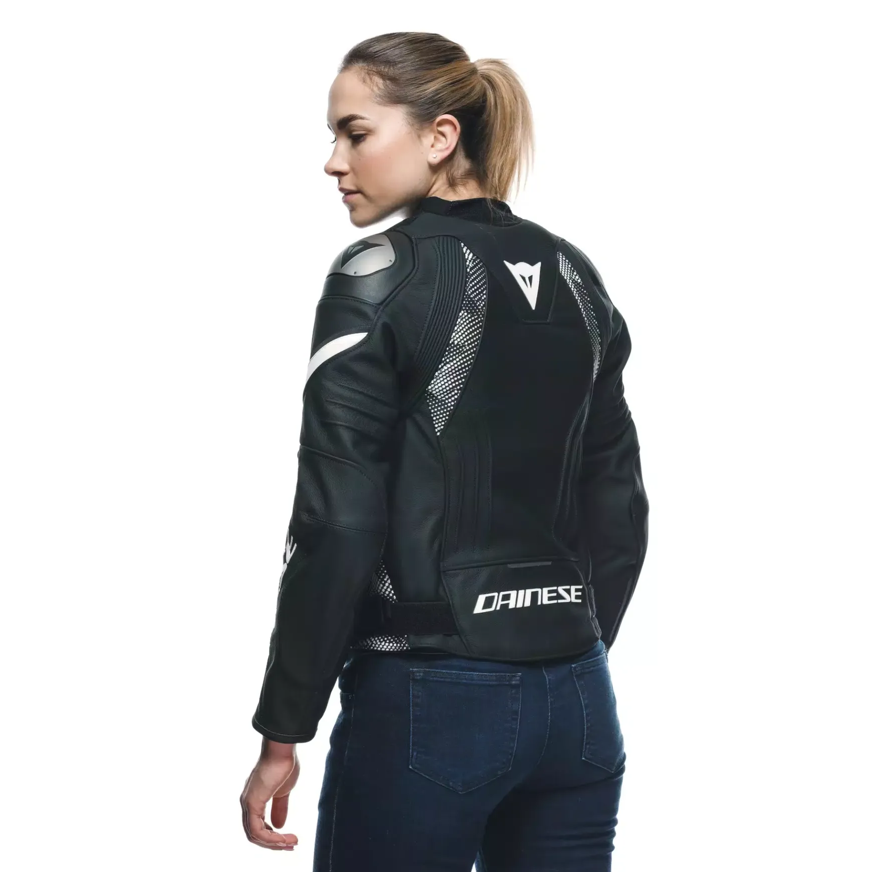 Dainese AVRO 5 LEATHER JACKET WMN BLACK/BLACK/WHITE Best
