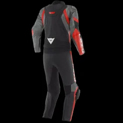 Dainese AVRO 4 LEATHER 2PCS SUIT BLACK/ANTHRACITE/RED-LAVA