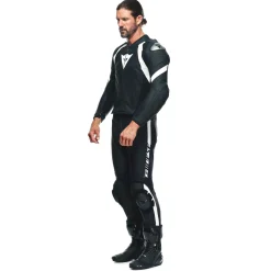 Dainese AVRO 4 LEATHER 2PCS SUIT S/T BLACK-MATT/BLACK-MATT/WHITE Hot