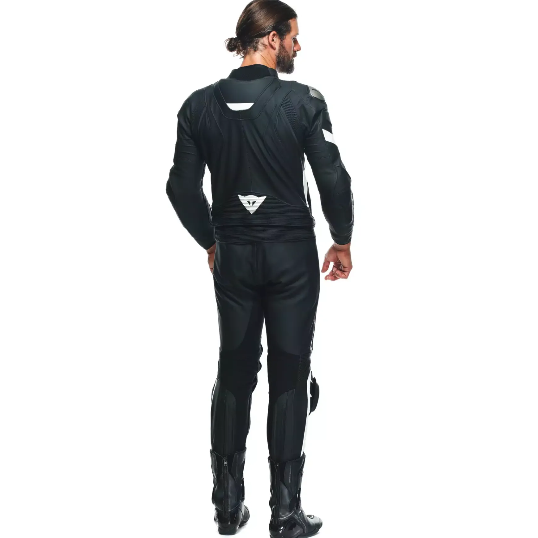 Dainese AVRO 4 LEATHER 2PCS SUIT S/T BLACK-MATT/BLACK-MATT/WHITE Hot