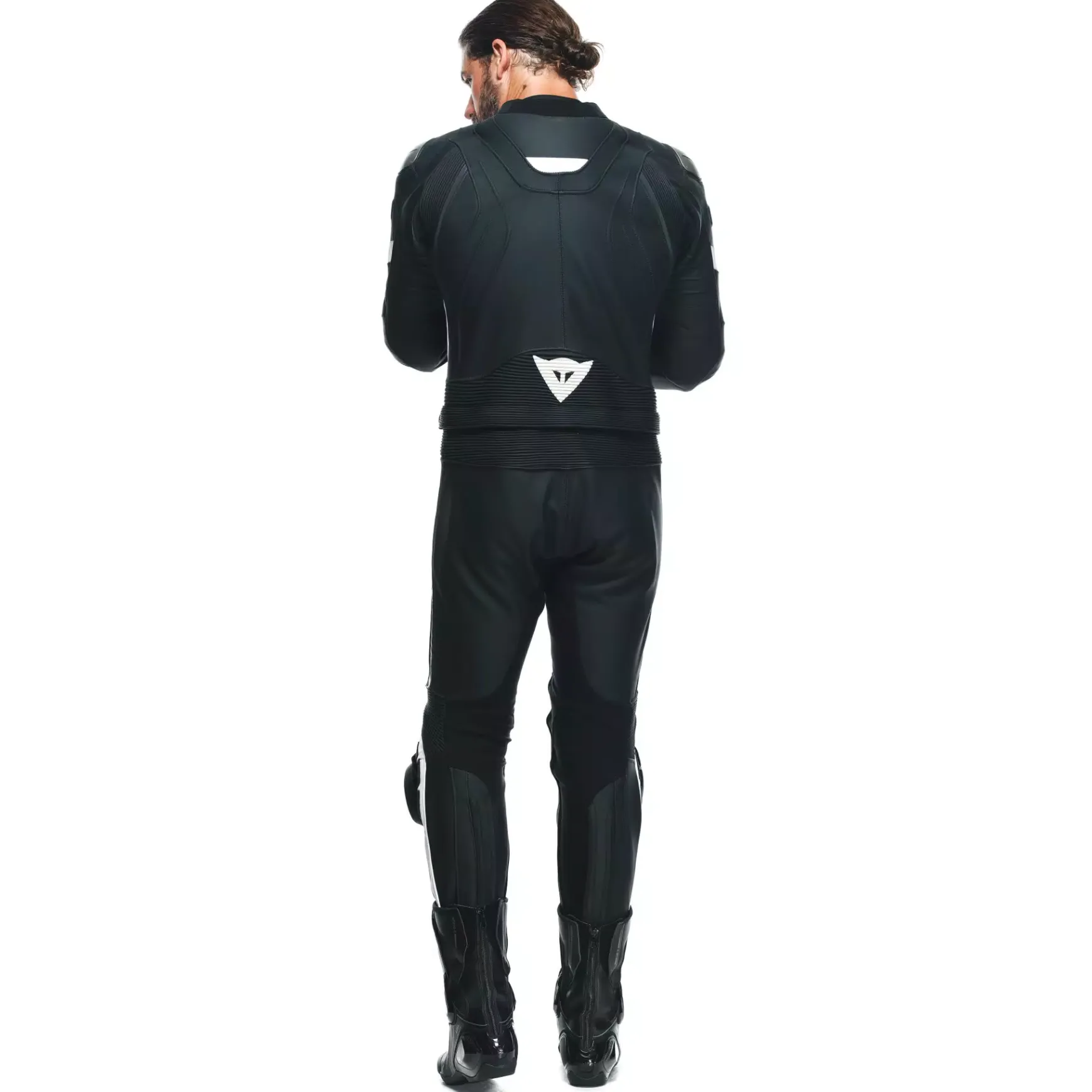 Dainese AVRO 4 LEATHER 2PCS SUIT S/T BLACK-MATT/BLACK-MATT/WHITE Hot