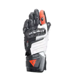 Dainese CARBON 4 LONG LADY LEATHER GLOVES BLACK/WHITE/FLUO-RED Sale