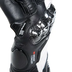 Dainese CARBON 4 LONG LADY LEATHER GLOVES BLACK/WHITE/FLUO-RED Sale