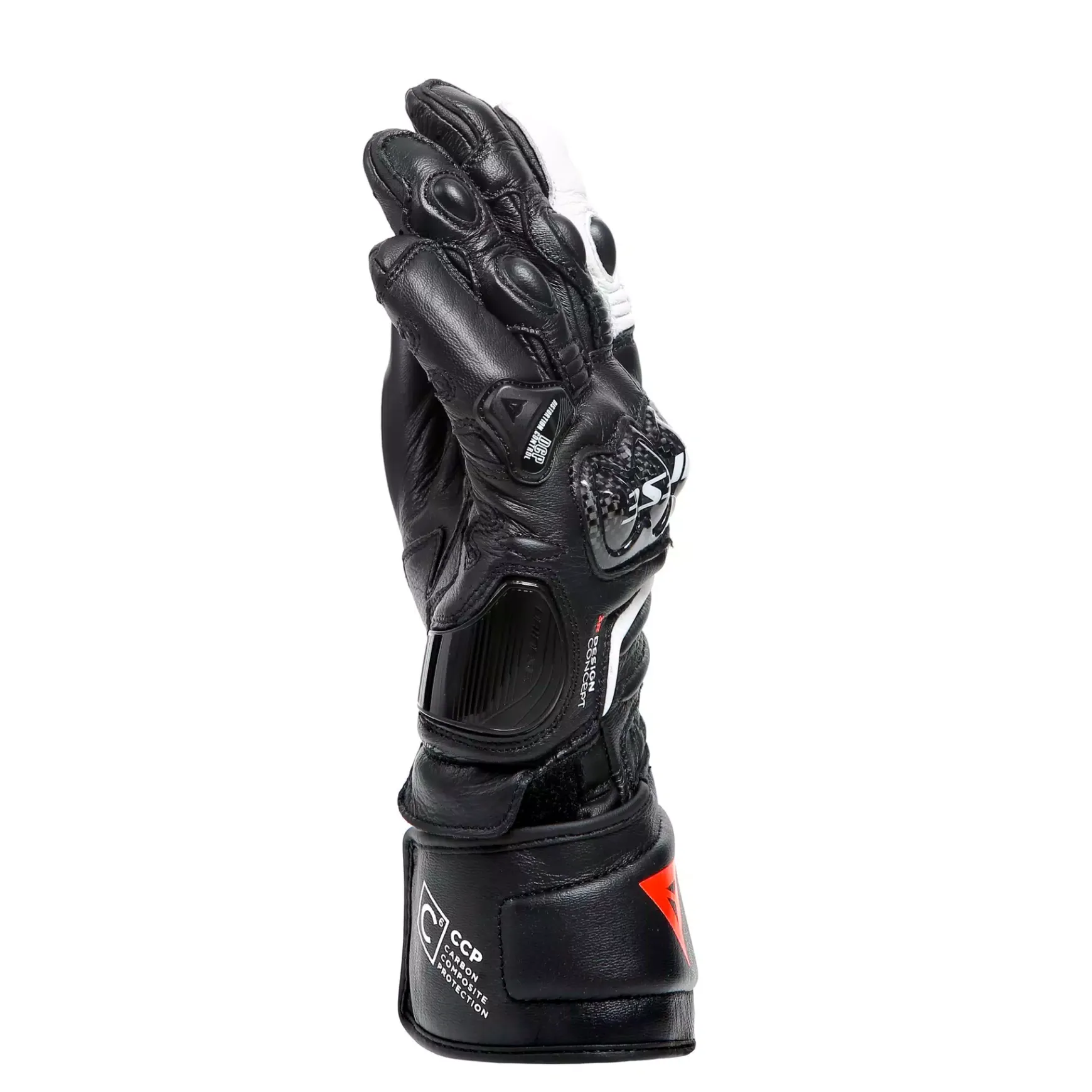 Dainese CARBON 4 LONG LADY LEATHER GLOVES BLACK/BLACK/WHITE Discount