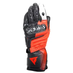 Dainese CARBON 4 LONG LEATHER GLOVES BLACK/FLUO-RED/WHITE Discount