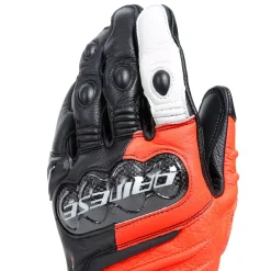 Dainese CARBON 4 LONG LEATHER GLOVES BLACK/FLUO-RED/WHITE Discount