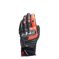 Dainese CARBON 4 SHORT LEATHER GLOVES BLACK/FLUO-RED New