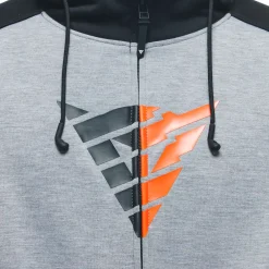 Dainese DAEMON-X SAFETY HOODIE FULL ZIP MELANGE-GRAY/BLACK/RED-FLUO Discount