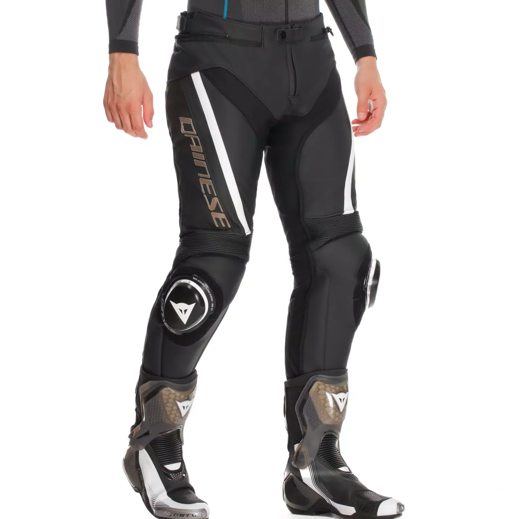 Dainese DELTA 4 - MOTORRADHOSE AUS LEDER HERREN BLACK/TIBETAN PLATINUM/WHITE Online