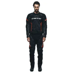 Dainese DRAKE 2 SUPER AIR TEX PANTS BLACK/ANTHRACITE/RED-FLUO Discount