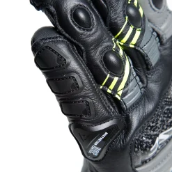 Dainese DRUID 4 LEATHER GLOVES BLACK/CHARCOAL-GRAY/FLUO-YELLOW Best