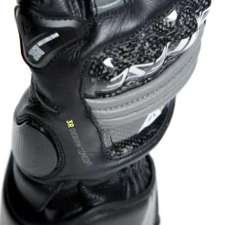 Dainese DRUID 4 LEATHER GLOVES BLACK/CHARCOAL-GRAY/FLUO-YELLOW Best