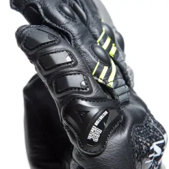 Dainese DRUID 4 LEATHER GLOVES BLACK/CHARCOAL-GRAY/FLUO-YELLOW Best