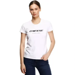 Dainese ESSENCE WORDMARK - DAMEN-RUNDHALS-T-SHIRT WHITE New