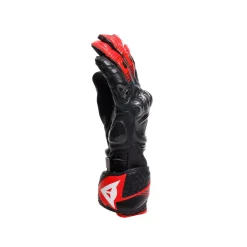 Dainese FIERO - MOTORRAD-RENNHANDSCHUH AUS LEDER BLACK/RED-LAVA/WHITE Clearance