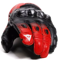 Dainese FIERO - MOTORRAD-RENNHANDSCHUH AUS LEDER BLACK/RED-LAVA/WHITE Clearance