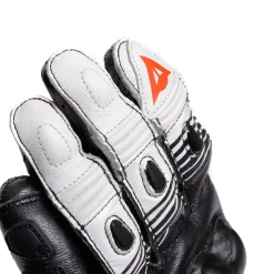 Dainese FIERO - MOTORRAD-RENNHANDSCHUH AUS LEDER BLACK/WHITE/RED-FLUO