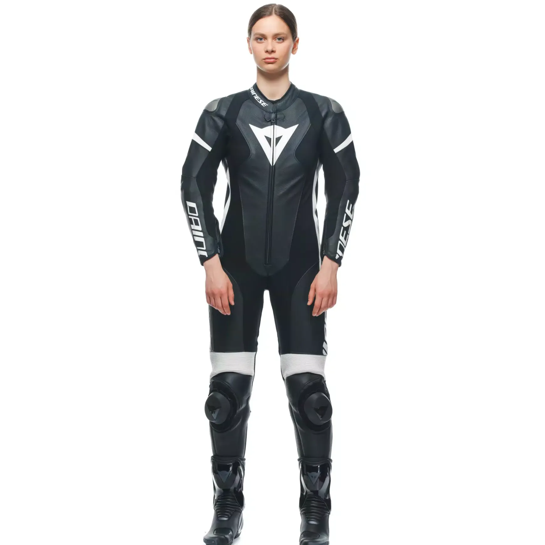 Dainese GROBNIK LADY LEATHER 1PC SUIT PERF BLACK/BLACK/WHITE Clearance