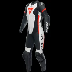 Dainese GROBNIK LADY LEATHER 1PC SUIT PERF BLACK/WHITE/FLUO-RED