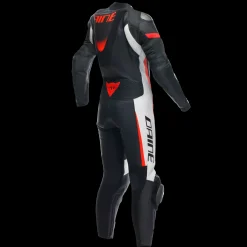 Dainese GROBNIK LADY LEATHER 1PC SUIT PERF BLACK/WHITE/FLUO-RED