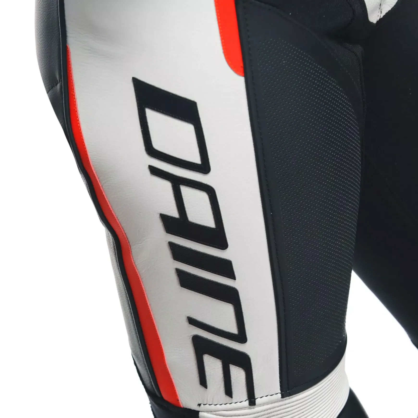 Dainese GROBNIK LADY LEATHER 1PC SUIT PERF BLACK/WHITE/FLUO-RED