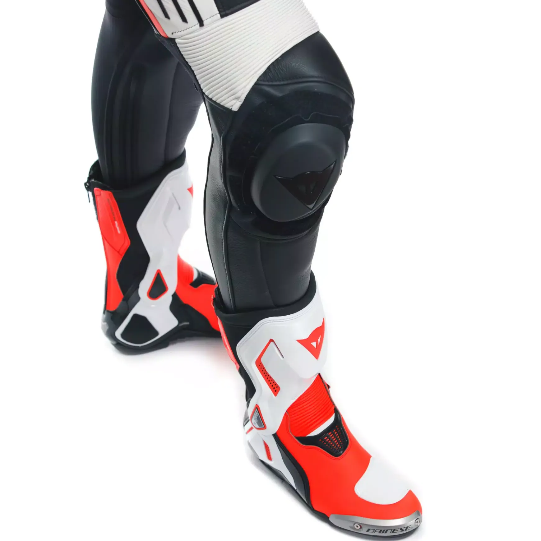 Dainese GROBNIK LADY LEATHER 1PC SUIT PERF BLACK/WHITE/FLUO-RED
