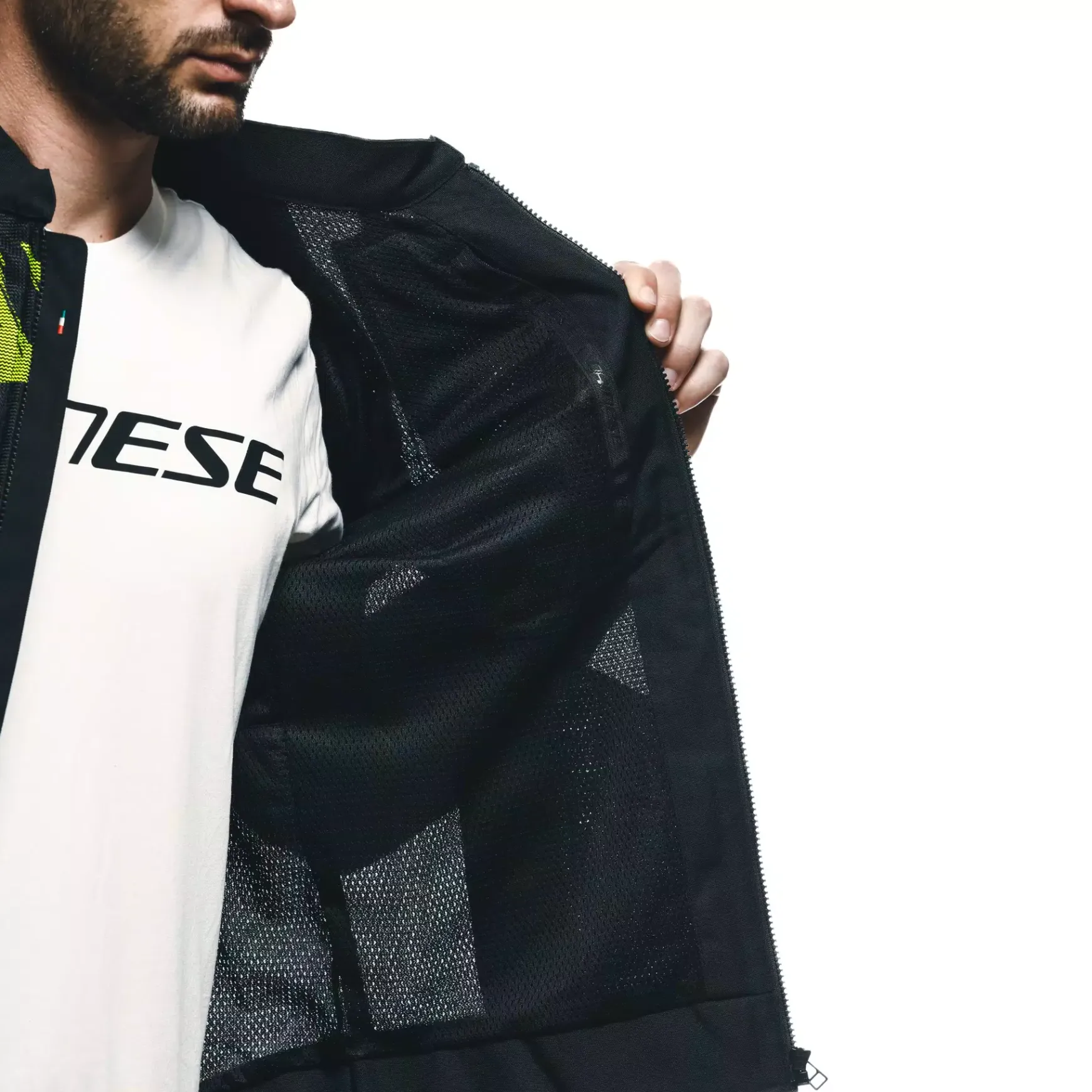 Dainese HEROSPHERE AIR - MOTORRADJACKE SOMMER HERREN BLACK/FLUO YELLOW TARMAC Online