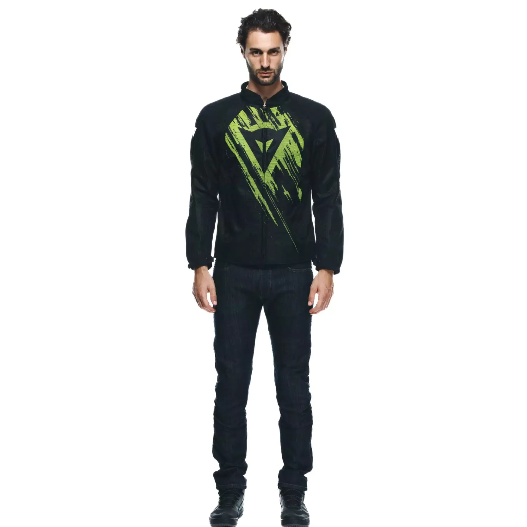 Dainese HEROSPHERE AIR - MOTORRADJACKE SOMMER HERREN BLACK/FLUO YELLOW TARMAC Online