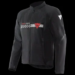Dainese HEROSPHERE AIR - MOTORRADJACKE SOMMER HERREN BLACK/WHITE STRIPES/RED Outlet