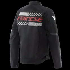 Dainese HEROSPHERE AIR - MOTORRADJACKE SOMMER HERREN BLACK/WHITE STRIPES/RED Outlet