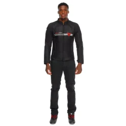 Dainese HEROSPHERE AIR - MOTORRADJACKE SOMMER HERREN BLACK/WHITE STRIPES/RED Outlet